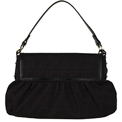 Fendi Zucca Canvas and Vitello Chef Hobo-style Bag