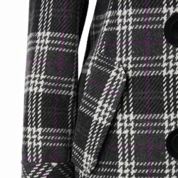 Nine West Women's Grey Plaid Toggle Coat