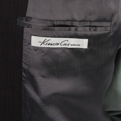 Kenneth Cole Slim Collection Men's Wool Brown Striped Suit