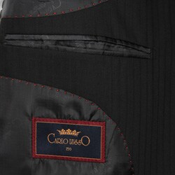Carlo Lusso Men's Black Tonal 2-button Suit 