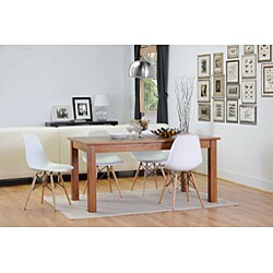 Wood Leg White Accent Chairs (Set of 2)