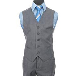 Ferrecci Boys' Solid Grey Two-button Three-piece Suit