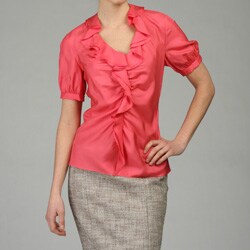Lafayette 148 Women's Silk Habutai Ruffle Blouse