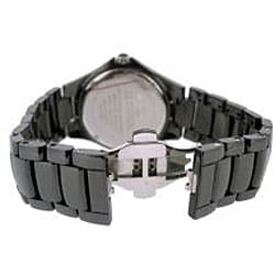 Le Chateau Men's 'Bello' Silvertone-accented Ceramic Watch 
