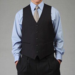 Caravelli Italy Men's Navy Thin Stripe 3-piece Vested Suit