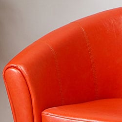Christopher Knight Home Napoli Orange Bonded Leather Club Chair