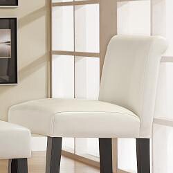 ETHAN HOME Bennett 24 inches Faux Leather White Bar Stools (Set of 2)