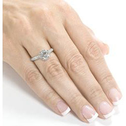 14k White Gold 1 1/2ct TDW Diamond Halo Engagement Ring