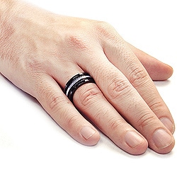 Stainless Steel Cable Inlay Ring