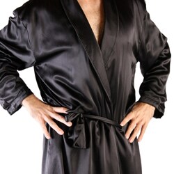 Classic Men's Long Satin Lounge Robe