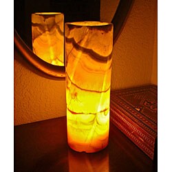 Alabaster Carved Pillar Lamp (Egypt)