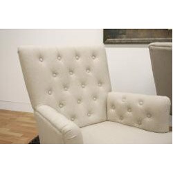Solana Natural Beige Linen Modern Dining Chair