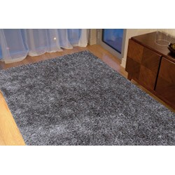 Hand-tufted Grey Shag Polyester Rug (7'6 x 9'6)