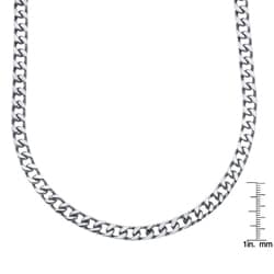 Stainless Steel 24-inch Curb Link Necklace