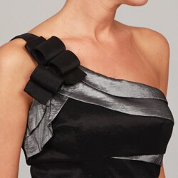 Scarlett Women's Stretch Taffeta Color Spliced One Shoulder Dress 