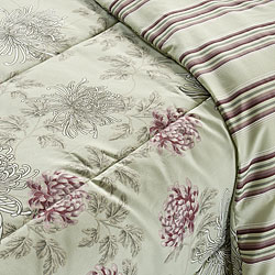 Water Flower Purple King-size 3-piece Duvet Cover Set