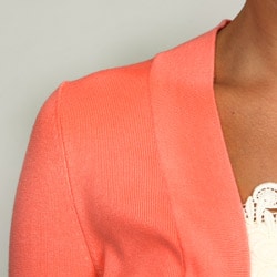 Eliza J Women's Coral 3/4-sleeve Bolero Sweater FINAL SALE