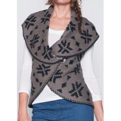 Elan Women's Cotton Aztec Print Reversible Wrap Vest