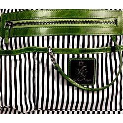 Vintage Reign 'Dolores' Green Fringe Leather Satchel 