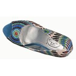 Italina by Beston Women's Blue Peep Toe Pumps