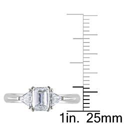 Miadora Platinum 1ct TDW Diamond 3-stone Engagement Ring (G-H, I1-I2)