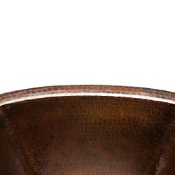 Square 14-inch Hammered Copper Bathroom Sink