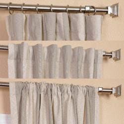 Veranda Khaki Stripe Linen Blend Curtain Panel
