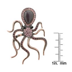 Rose Goldtone Purple Austrian Crystal Vintage-style Octopus Pin