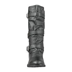 Wild Diva by Beston Women's 'Tina-13A' Black Combat Boots