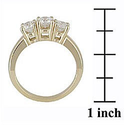 Miadora 14k Gold 1ct TDW Round Diamond 3-stone Ring