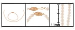 DaVonna 14k Gold Whtie FW Pearl Necklace and Bracelet Set (4-5 mm) (Case of 5)