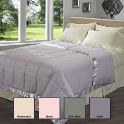 Oxford Stripe 300 Thread Count White Down Blanket