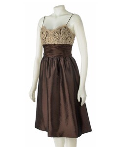 Anne Klein Spaghetti Strap Lace and Taffeta Dress