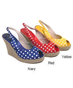 Adi Designs Polka Dot Wedge Sandals