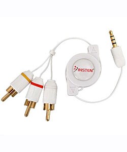 Insten Retractable AV Cable for Zune and iPod Video
