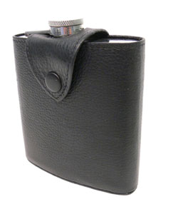 Bass Genuine Leather Stainless Steel 6-oz Flask