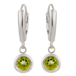 Glitzy Rocks Sterling Silver Peridot Leverback Earrings
