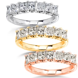 14k White Gold 1ct TDW Princess Cut Diamond Band
