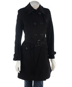 DKNY Double Breasted Cashmere Blend Trench Coat
