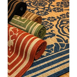 Damask Polypropylene Area Rug (2' x 7'6)