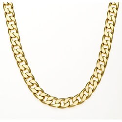 Simon Frank 14k Yellow Gold Overlay 30-inch Cuban Necklace 10mm