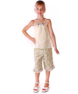 Picture Me Toddler Girl's 2-piece Yellow Capri Set