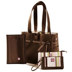 JP Lizzy Mocha Mint Diaper Tote Set