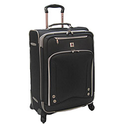 Expanding Black Olympia Skyhawk 26-inch Spinner Upright Suitcase