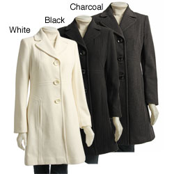 AK Anne Klein Women's Single-breasted Wool Coat