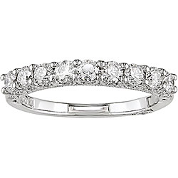 Miadora 18k White Gold 3/4ct TDW Diamond Semi-eternity Ring (G-H, I1-I2)