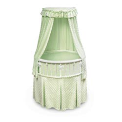 Elite Oval Bassinet with Sage Dots Bedding