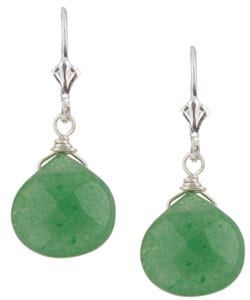 Charming Life Sterling Silver Green Aventurine Briolette Earrings