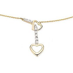 Miadora 14k Yellow Gold Diamond Heart Necklace