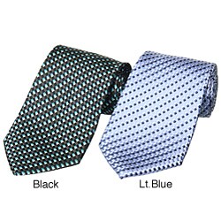 Countess Mara Men's Optical Plaid Silk Tie